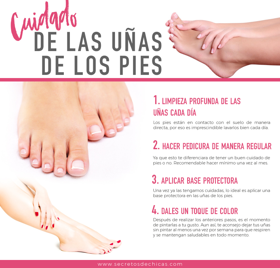 infografia cuidado de uñas de los pies